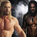 Jason Momoa, o Aquaman, e Chris Hemsworth, Thor, disputam quem tem músculos maiores