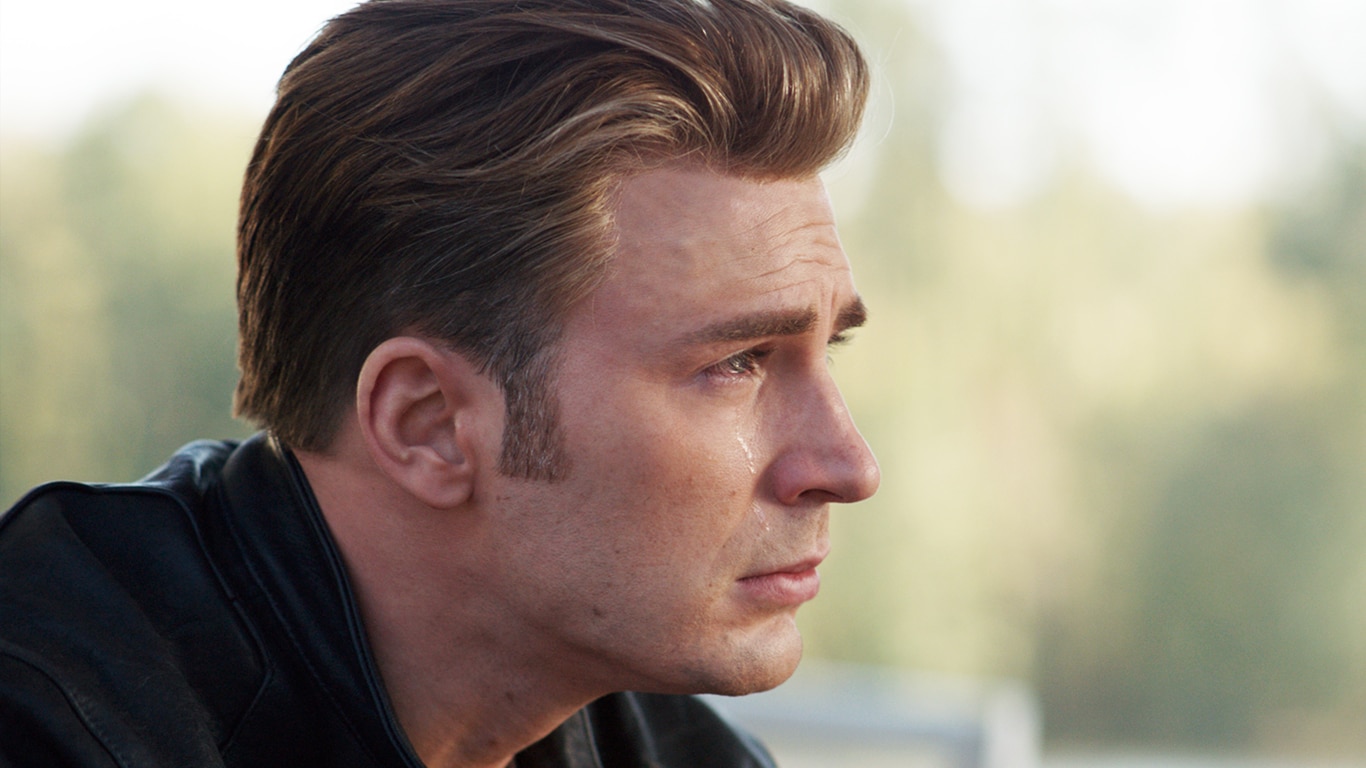 Chris-Evans-chorando O filme da Marvel que fez Chris Evans chorar várias vezes
