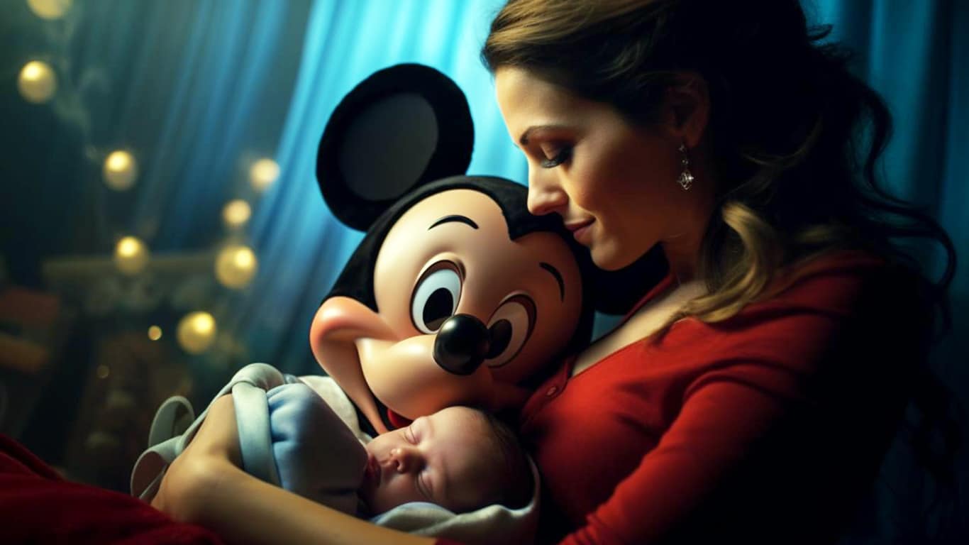 Mickey-com-uma-mae-seu-bebe Parto mágico na Disney: Mães agora podem dar à luz no Magic Kingdom?