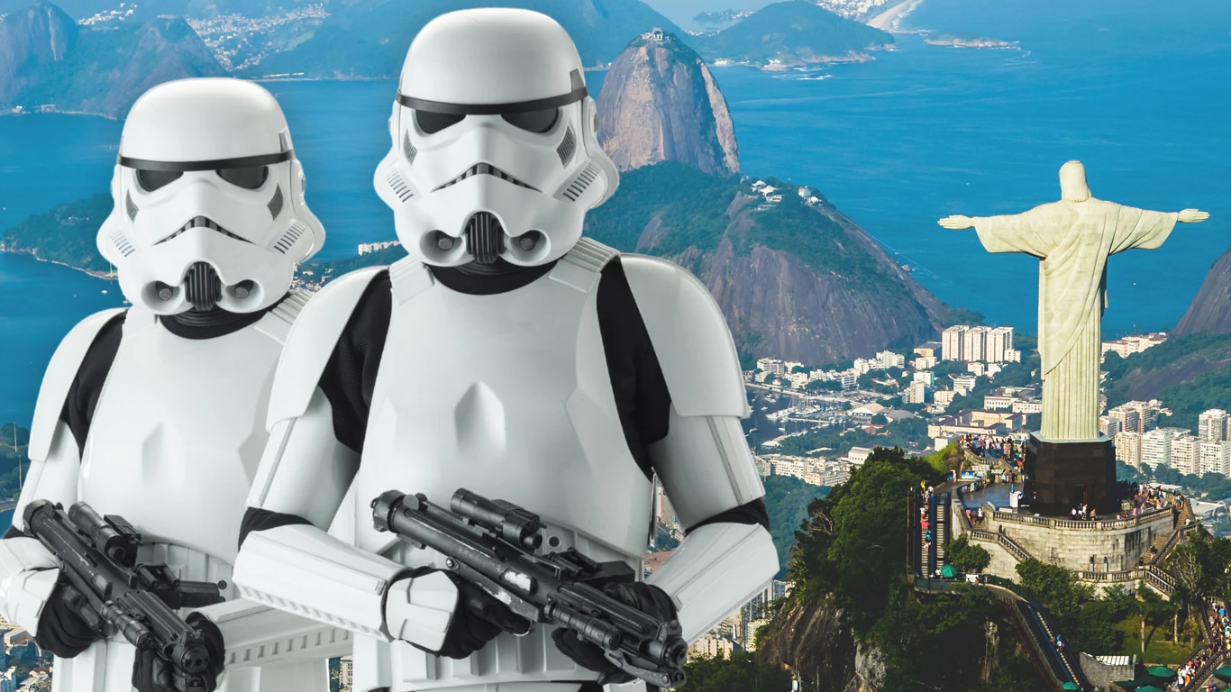 Stormtroopers-Rio-de-Janeiro IA reimagina Stormtroopers de vários países, incluindo Brasil