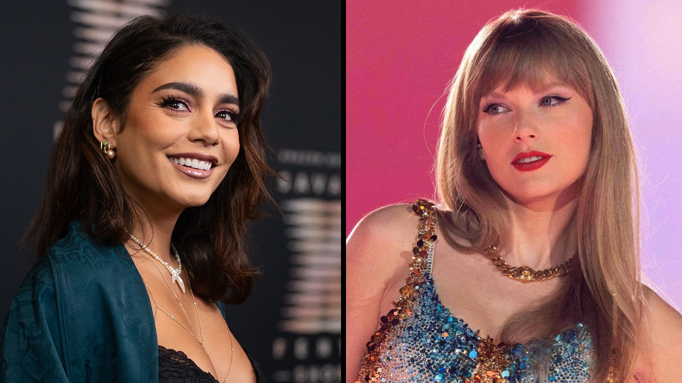 Vanessa-Hudgens-e-Taylor-Swift Vanessa Hudgens reage às comparações de Taylor Swift com sua personagem em High School Musical
