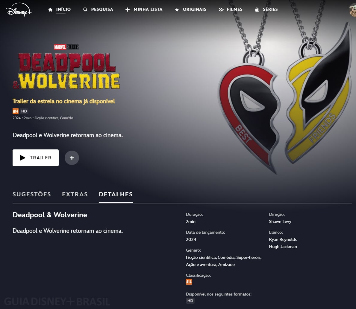 Pagina-Deadpool-e-Wolverine-no-Disney-Plus A página de Deadpool & Wolverine já está disponível no Disney+