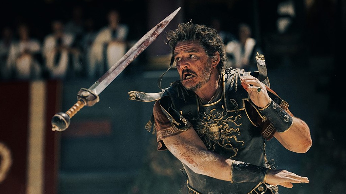 Pedro-Pascal-Gladiador-2 Gladiador 2: Pedro Pascal e Paul Mescal em cena de batalha épica