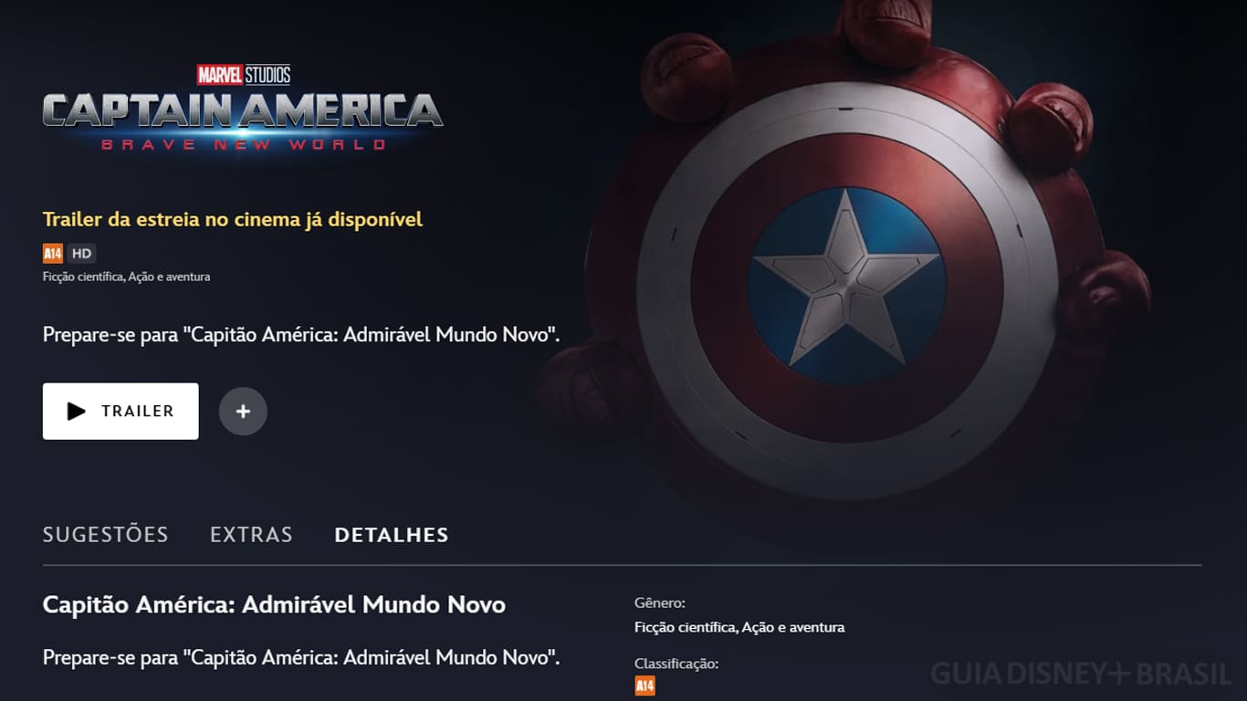 Capitao-America-4-no-Disney-Plus Esquenta para Capitão América 4: Disney+ publicou a página do filme