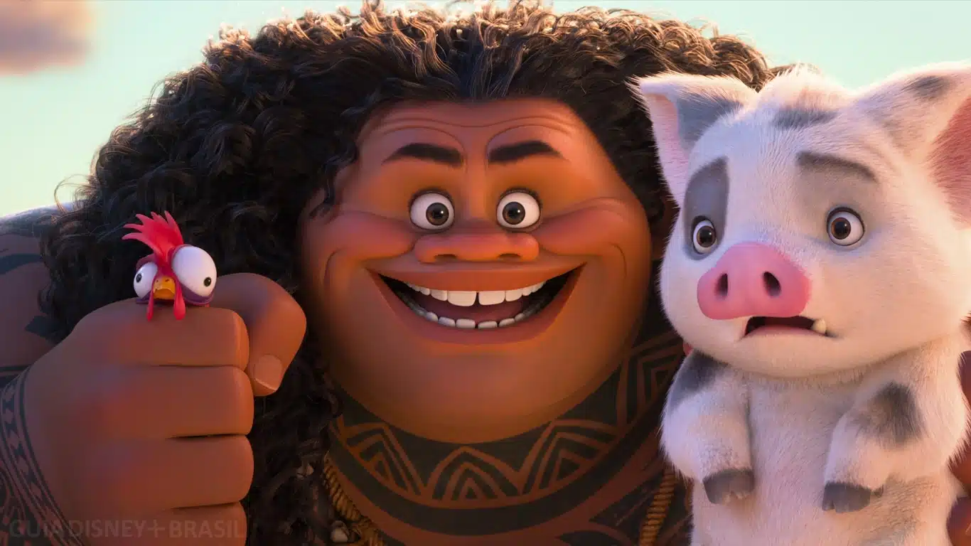 Maui-em-Moana-2 Cenas inéditas de Moana 2 são reveladas em novo vídeo