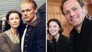 Sam-Heughan-e-Catriona-Balfe-em-clima-de-despedida-de-Outlander