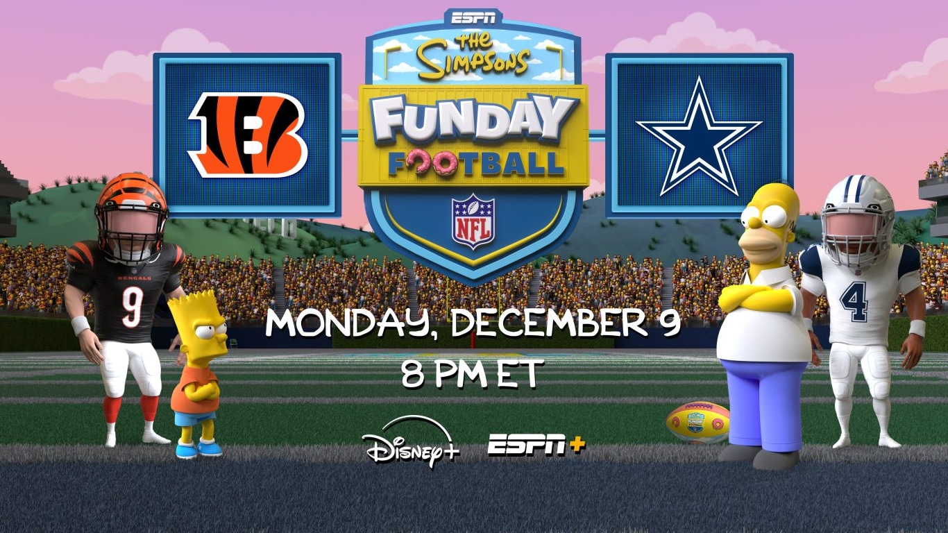 Os-Simpsons-NFL-Funday-Football Os Simpsons leva a NFL para Springfield em transmissão ao vivo de Bengals x Cowboys