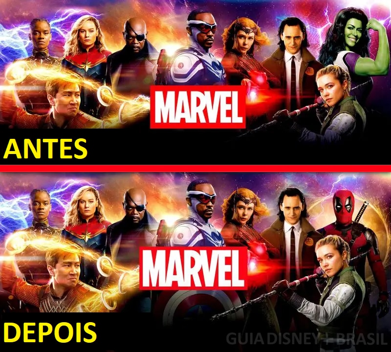 Marvel-no-Disney-Plus-Antes-e-Depois Mulher-Hulk é substituída no Disney+ por outro herói da Marvel