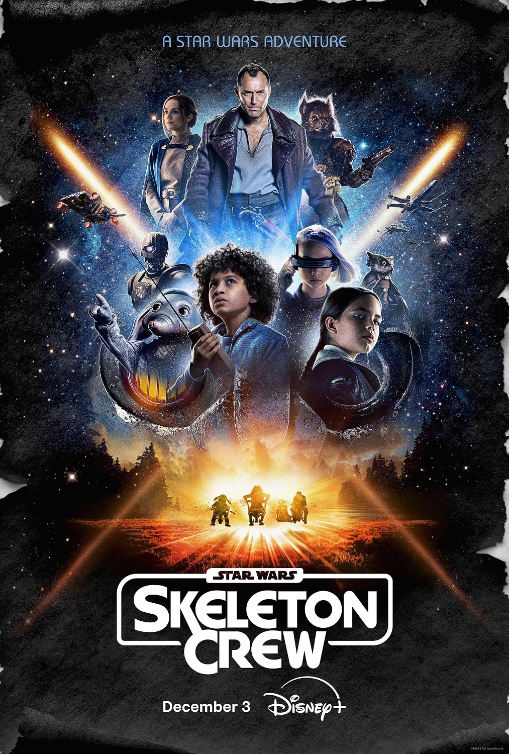 Skeleton-Crew-Poster Novo trailer de Star Wars: Skeleton Crew revela aventuras épicas