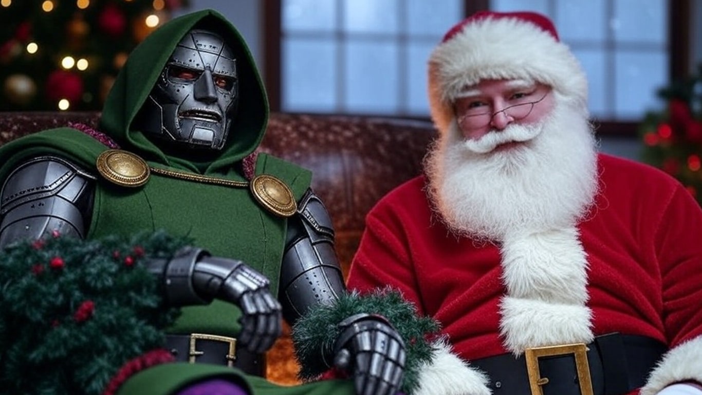 Doutor-Destino-e-Papai-Noel O Natal mais inesperado da Marvel: Quando Doutor Destino ajudou o Papai Noel