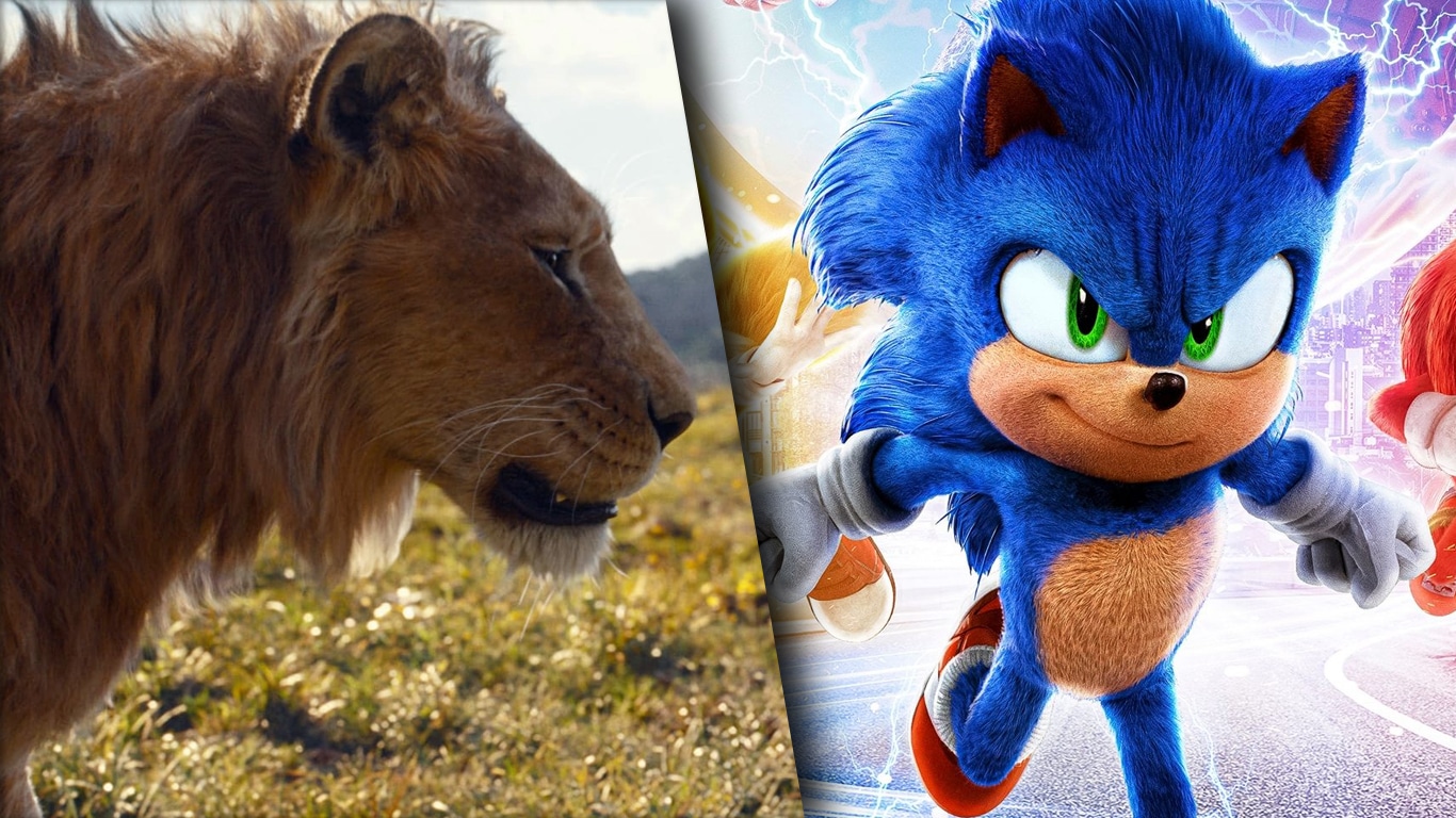 Mufasa-O-Rei-Leao-vs-Sonic-3 Disney irrita fãs de "Sonic 3" ao declarar "Mufasa: O Rei Leão" número 1