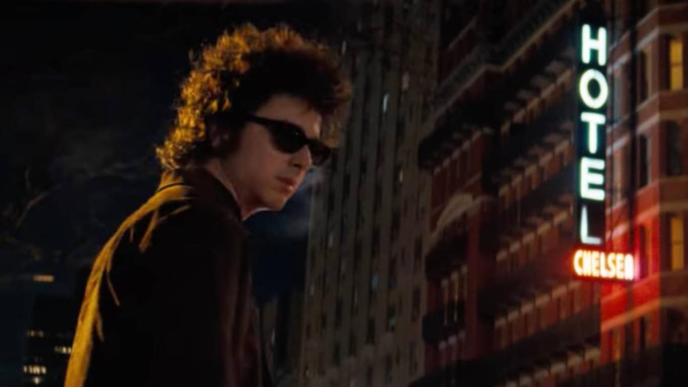 Um-Completo-Desconhecido-Timothee-Chalamet Um Completo Desconhecido: Bob Dylan quebrou recordes, e novo filme sobre ele também