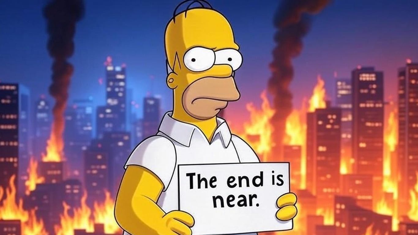 Homer-Simpson-The-End-is-Near As 3 previsões mais sinistras dos Simpsons para 2025