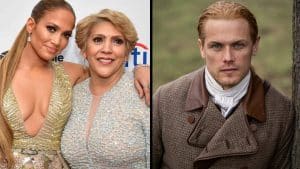 Jennifer Lopez, sua mae e Sam Heughan