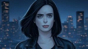 Jessica Jones em estilo quadrinhos