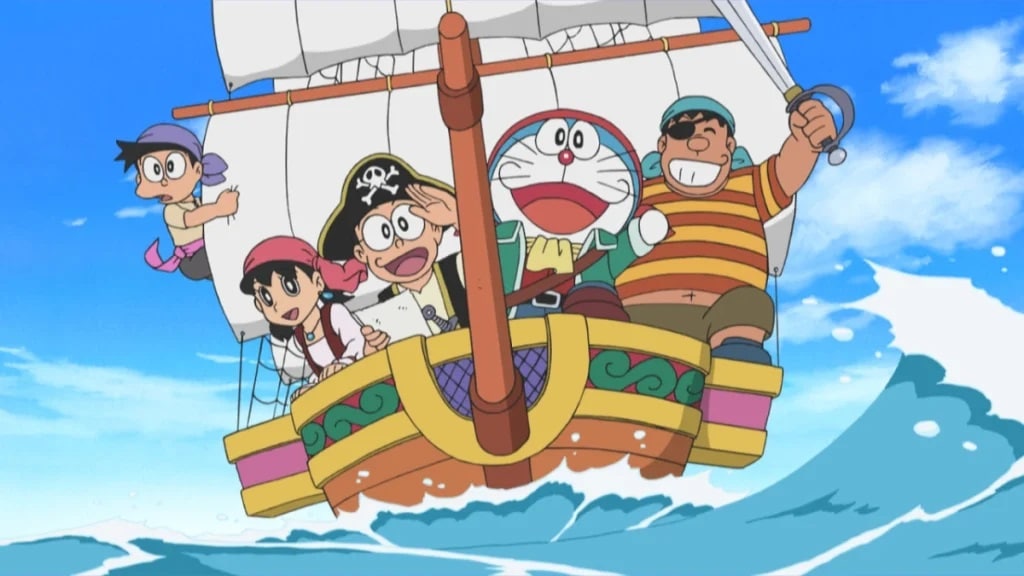 Doraemon-Episodio-com-Johnny-Depp-como-Capitao-Johnny Johnny Depp levou Piratas do Caribe para um dos animes mais famosos da TV