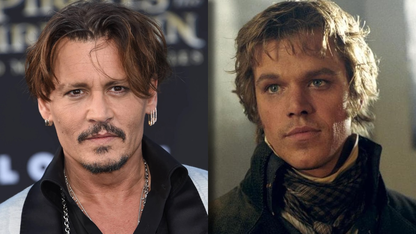 Johnny-Depp-e-Matt-Damon Matt Damon acha que Johnny Depp deveria ter ficado com um de seus papéis