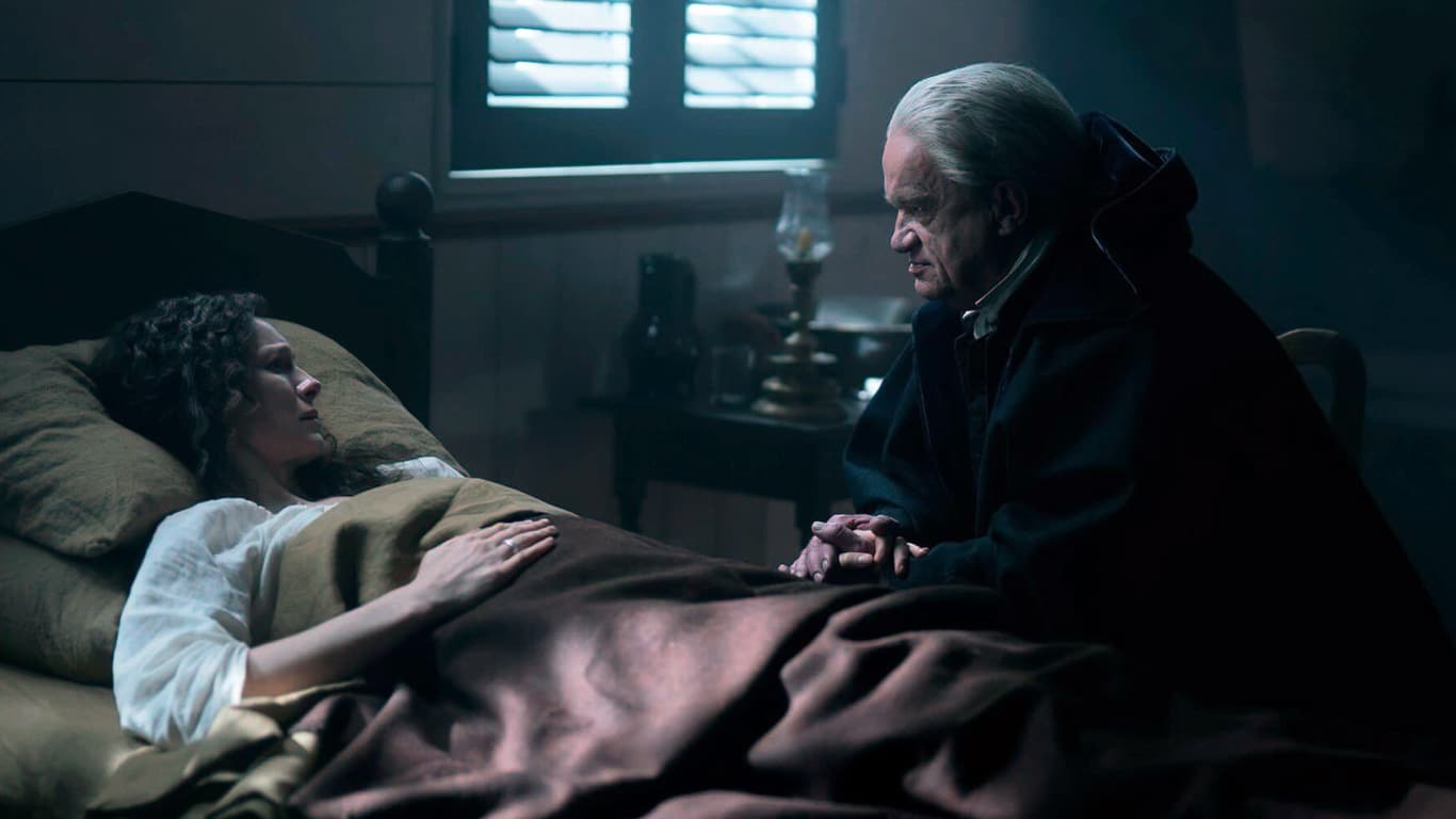 Claire-e-Mestre-Raymond Fãs percebem pista sobre volta do Mestre Raymond em episódio antigo de Outlander