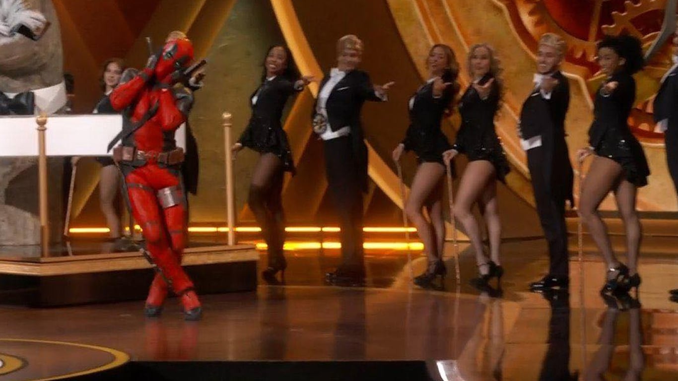 Deadpool-no-Oscar Ator de Deadpool & Wolverine confirma que era ele no palco do Oscar com o traje do anti-herói