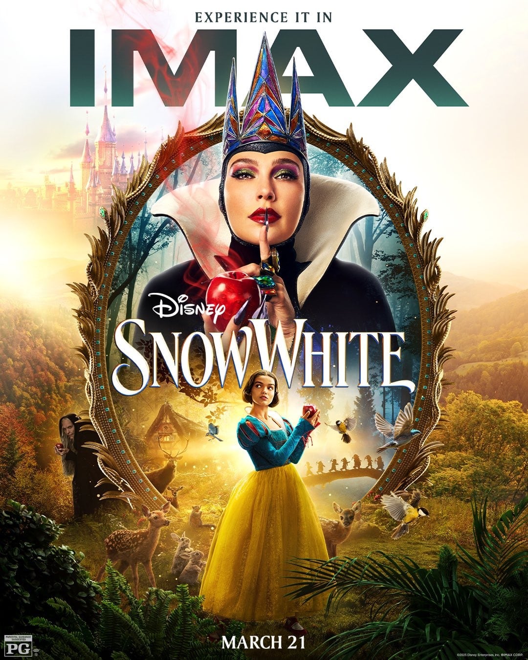 Poster-Branca-de-Neve-IMAX Clipe inédito e ingressos à venda: Branca de Neve se prepara para estreia nos cinemas