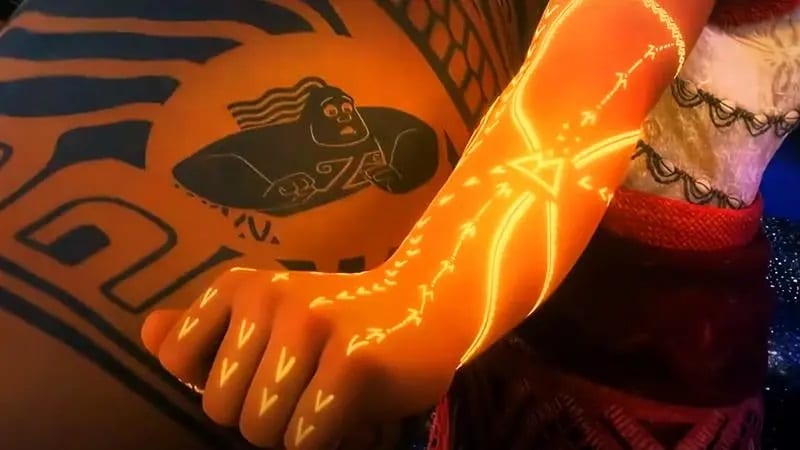 Tatuagens-de-Moana Por que Moana tem tatuagens em Moana 2 e o que elas significam?