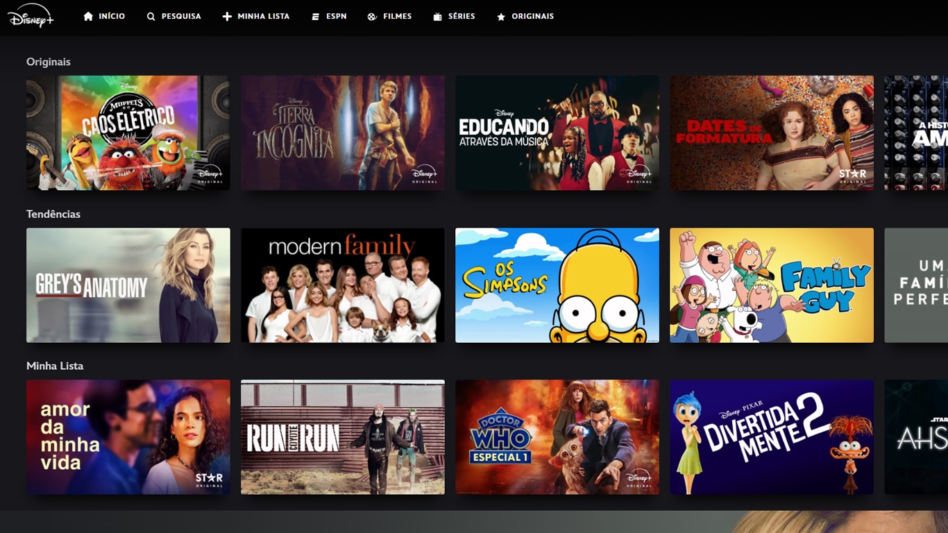 Atualização maluca no Disney+ deixa filmes com nomes trocados, datas erradas e sinopses vazias Disney-Plus-tela-inicial Atualização maluca no Disney+ deixa filmes com nomes trocados, datas erradas e sinopses vazias