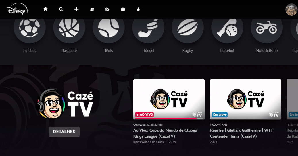 Disney+ agora tem CazéTV sem custo adicional; veja como acessar image-3 Disney+ agora tem CazéTV sem custo adicional; veja como acessar