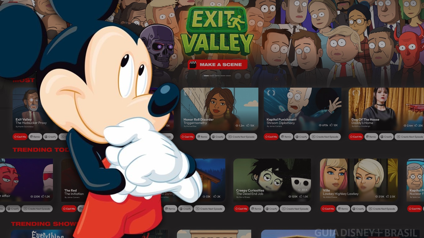 Mickey-Showrunner-Fable Disney negocia com plataforma de IA uso oficial de personagens em séries interativas criadas por fãs