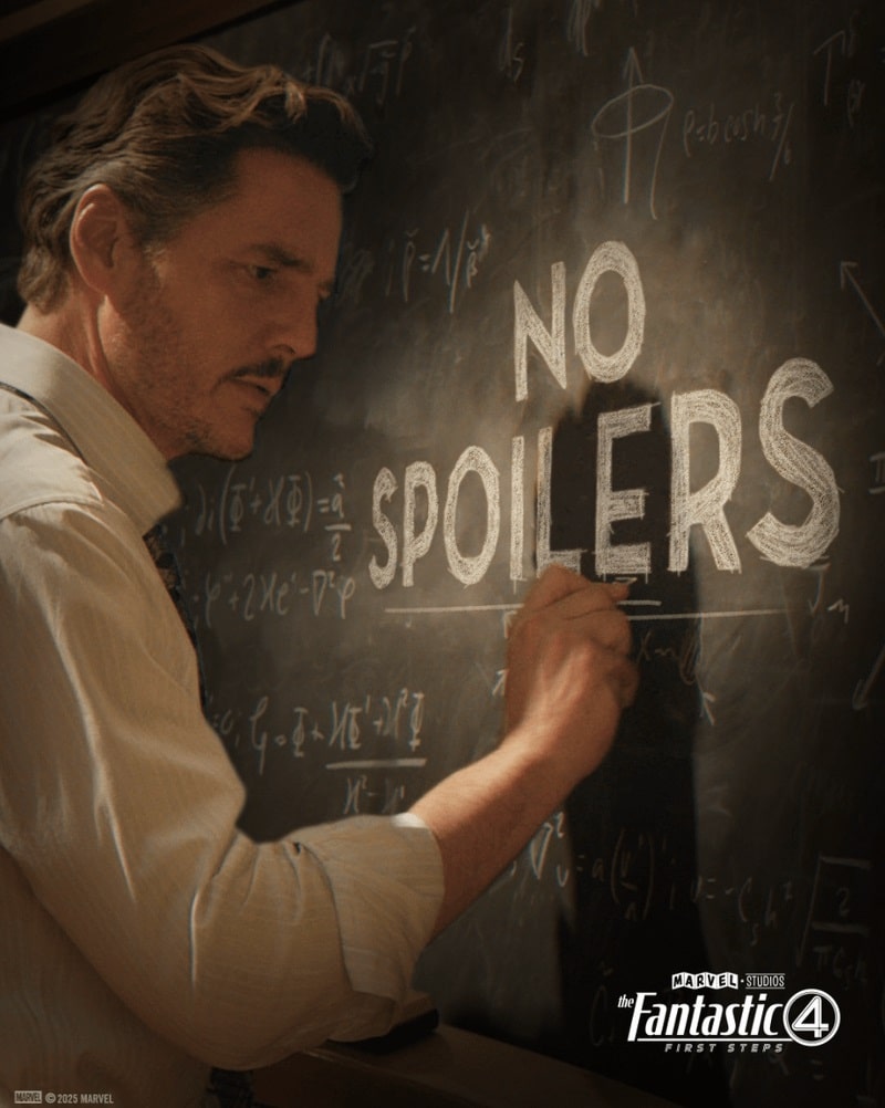 Pedro-Pascal-No-Spoilers Marvel pede silêncio: campanha contra spoilers de Quarteto Fantástico é lançada com Pedro Pascal