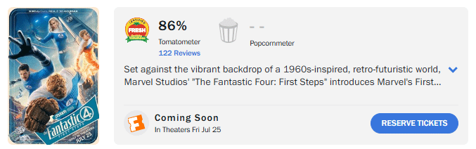 Novo Quarteto Fantástico supera versões anteriores com nota alta no Rotten Tomatoes image-41 Novo Quarteto Fantástico supera versões anteriores com nota alta no Rotten Tomatoes
