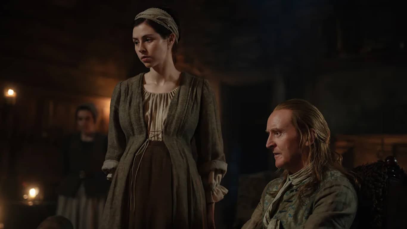 Do festival à fuga frustrada: tudo que acontece no episódio "Fogo Sagrado" de Outlander: Blood of My Blood Julia-e-Simon-Fraser-em-Outlander-Blood-of-My-Blood Do festival à fuga frustrada: tudo que acontece no episódio "Fogo Sagrado" de Outlander: Blood of My Blood