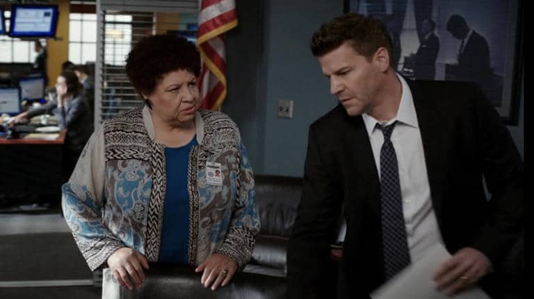 Ela não era do elenco principal, mas apareceu em todas as temporadas de Bones Patricia-Belcher-em-Bones Ela não era do elenco principal, mas apareceu em todas as temporadas de Bones