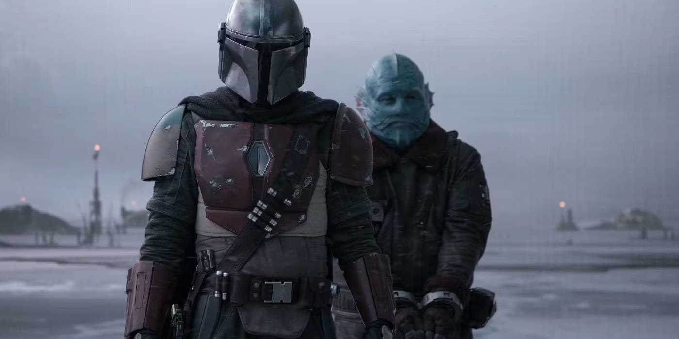 Din-Djarin-com-um-prisioneiro 4 detalhes que você talvez não tenha notado no trailer de The Mandalorian and Grogu