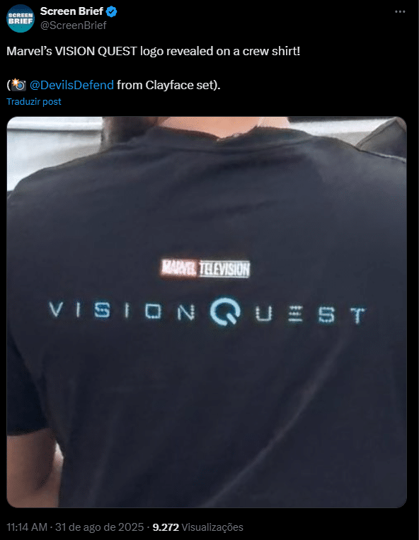 Marvel revela logo oficial de Vision Quest... durante gravações de filme da DC! image-1 Marvel revela logo oficial de Vision Quest... durante gravações de filme da DC!