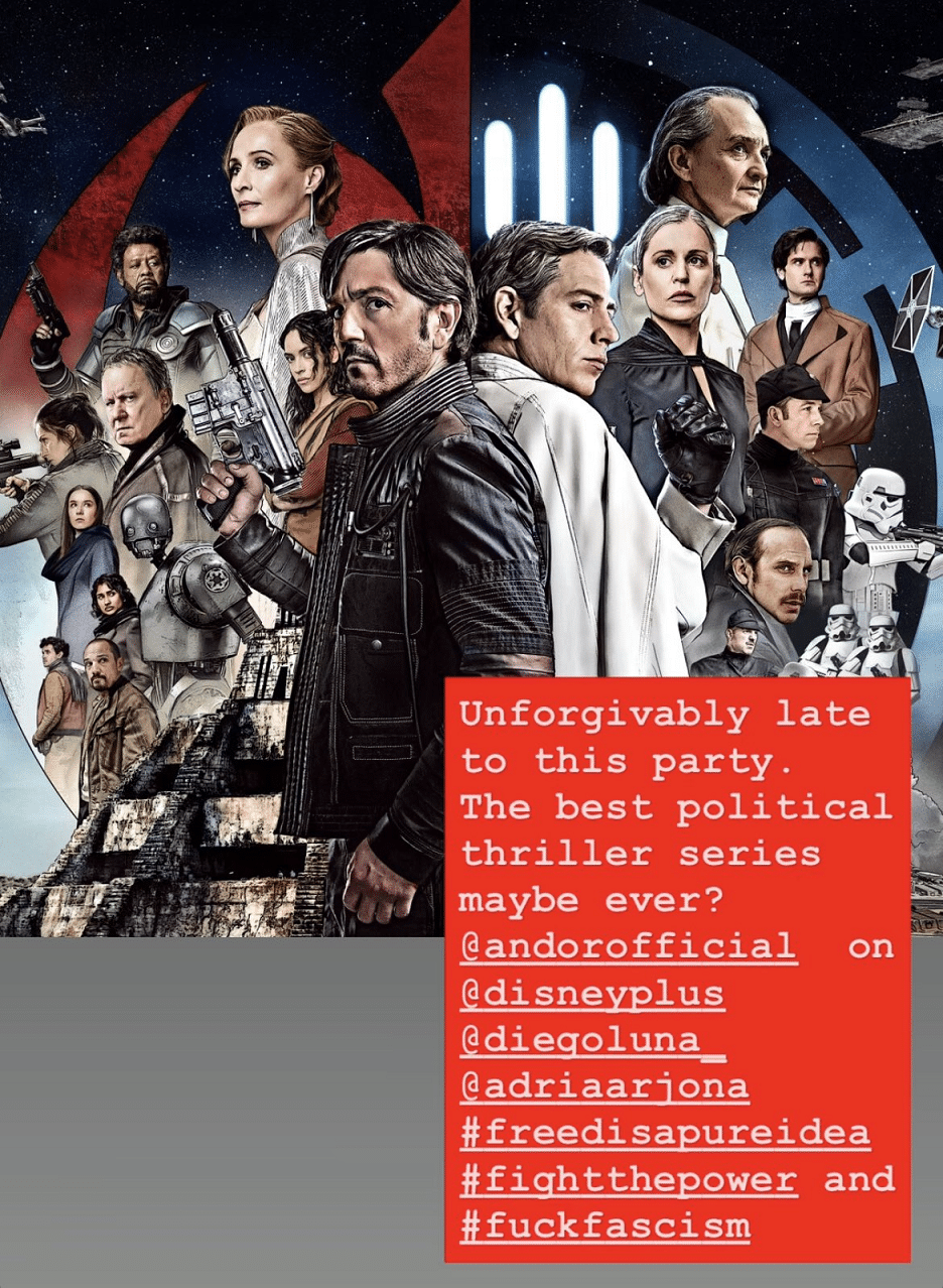 Pedro Pascal chama "Andor" de o melhor suspense político de todos os tempos image Pedro Pascal chama "Andor" de o melhor suspense político de todos os tempos