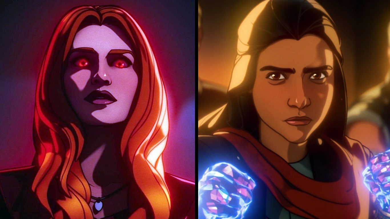 Feiticeira-Escarlate-e-Ms.-Marvel-em-Marvel-Zombies Por que a Wanda é obcecada por Kamala Khan em Marvel Zombies, segundo o diretor