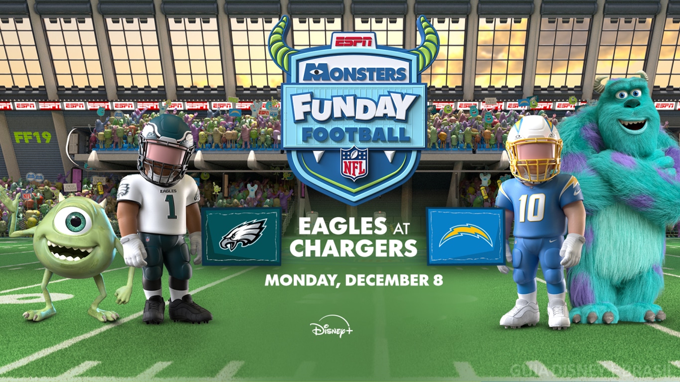Monsters-Funday-Football-Disney-Plus Após Toy Story e Os Simpsons, ESPN transforma jogo da NFL no mundo de Monstros S.A.