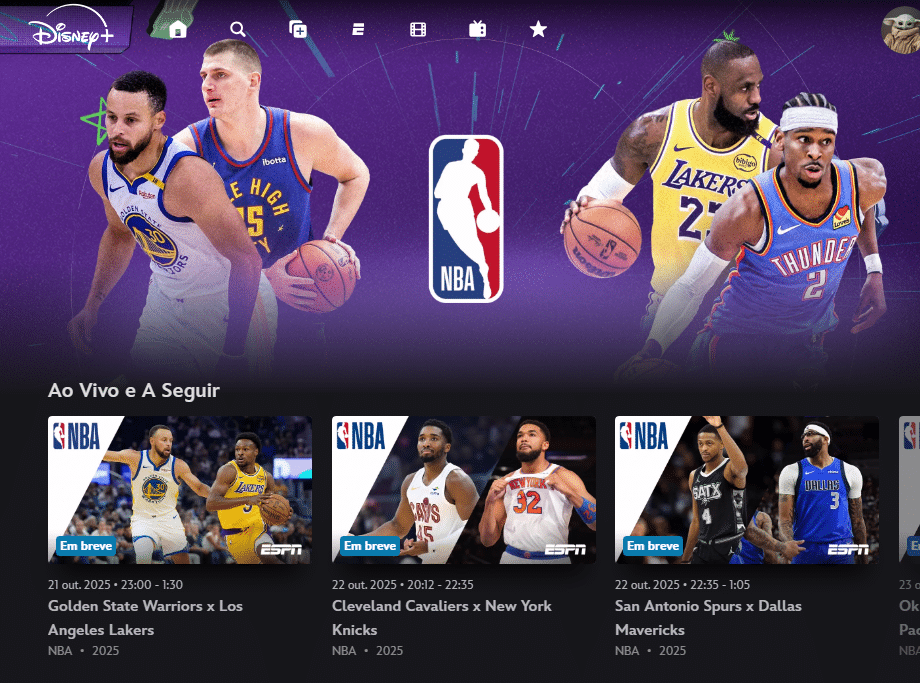 NBA no Disney+: fãs ganham mais de 70 jogos exclusivos na temporada 2025/2026 image-143 NBA no Disney+: fãs ganham mais de 70 jogos exclusivos na temporada 2025/2026