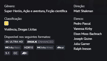 Quarteto Fantástico ganha data oficial e formato IMAX no Disney+ image-169 Quarteto Fantástico ganha data oficial e formato IMAX no Disney+