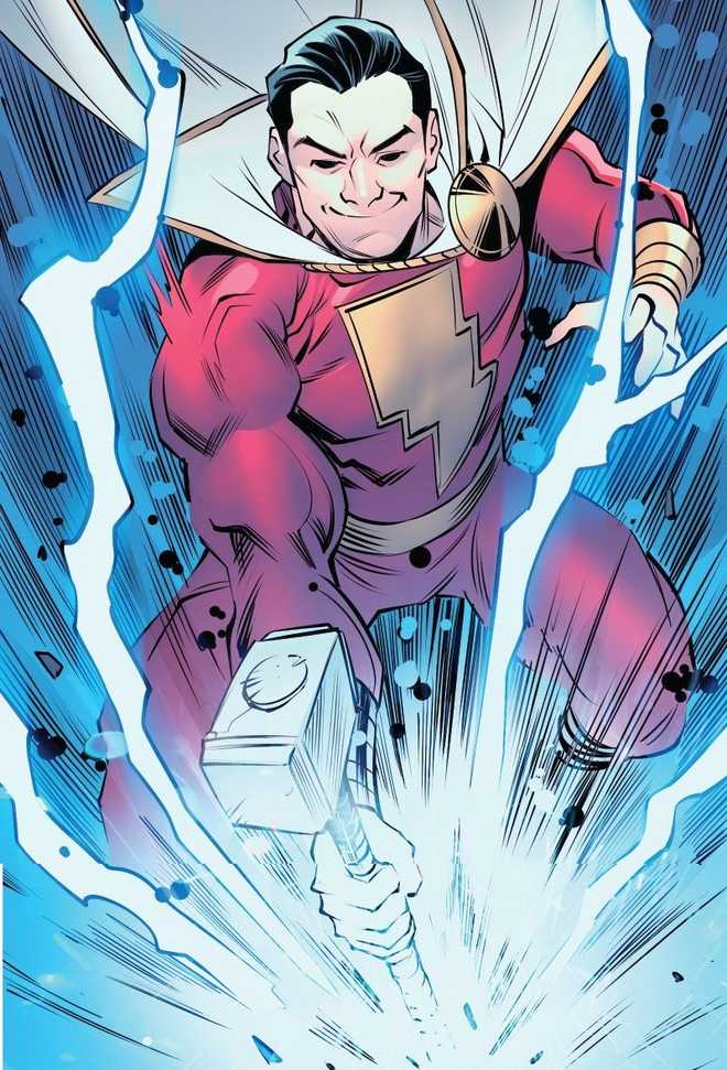 1000134471 Shazam e outro personagem da Marvel empunham o Mjolnir pela primeira vez