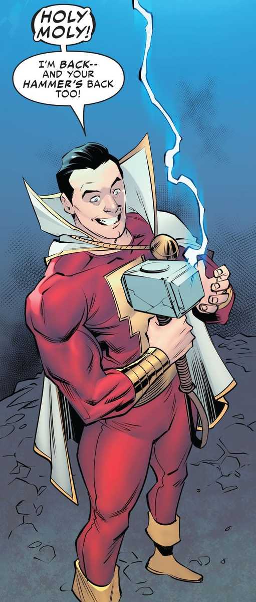 1000134472 Shazam e outro personagem da Marvel empunham o Mjolnir pela primeira vez