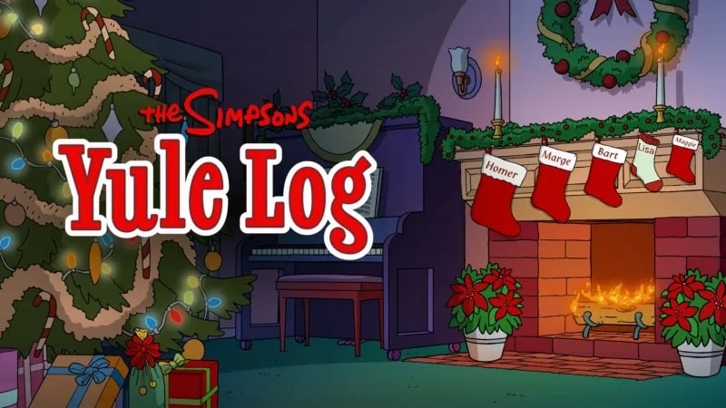 The-Simpsons-Yure-Log Final de The End Of An Era chega antes ao Disney+ junto com lareira dos Simpsons