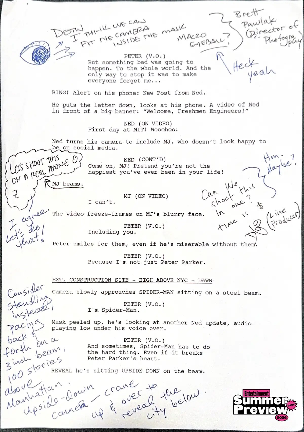 1000176231 Páginas do roteiro de Homem-Aranha: Um Novo Dia revelam abertura do filme, nova IA de Peter Parker, salto no tempo e muito mais
