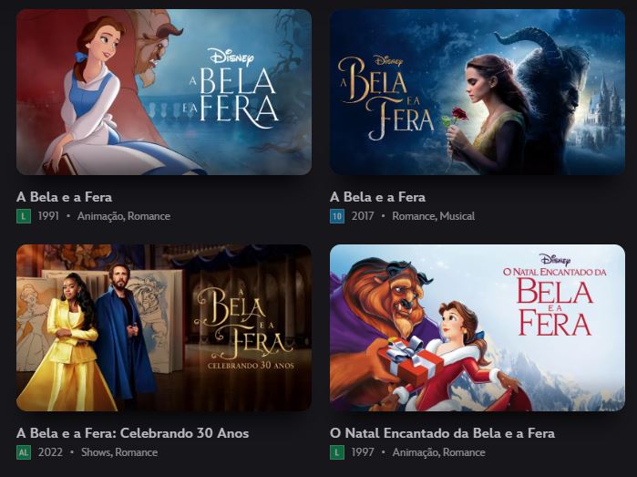 Conteudos-de-A-Bela-e-a-Fera-no-Disney-Plus Remoção estranha: filme de "A Bela e a Fera" some do Disney+