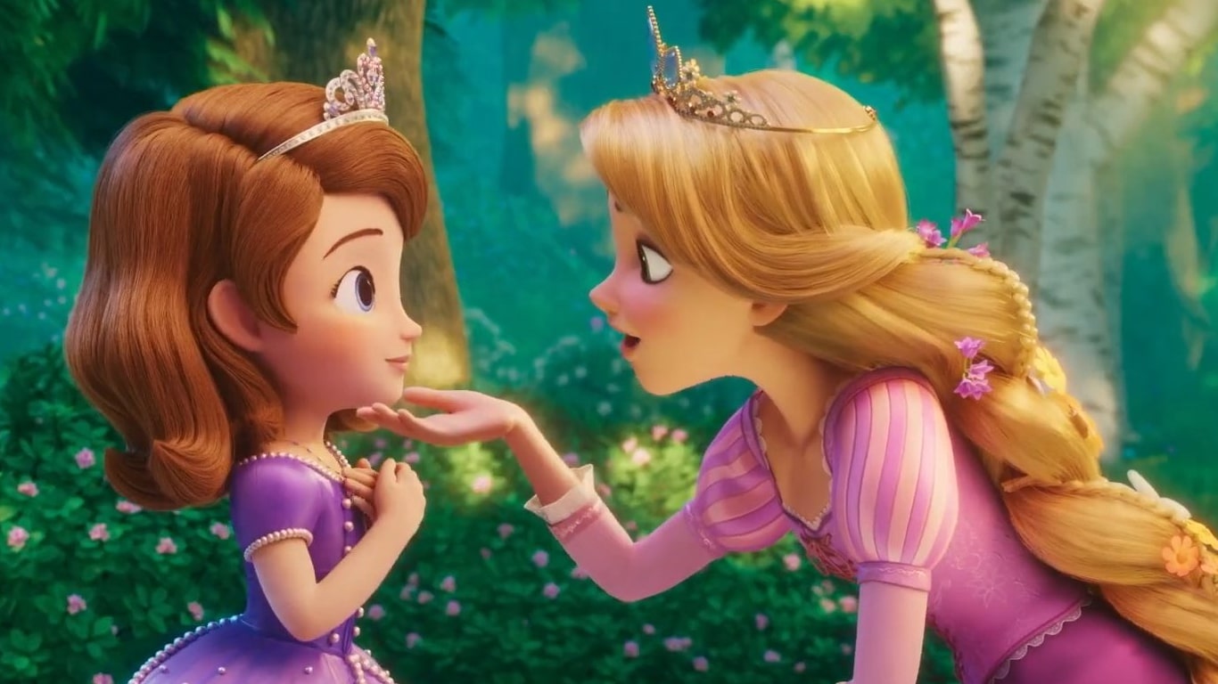 Princesinha-Sofia-e-Rapunzel Rapunzel visita a Princesinha Sofia no trailer de "Realeza Mágica"