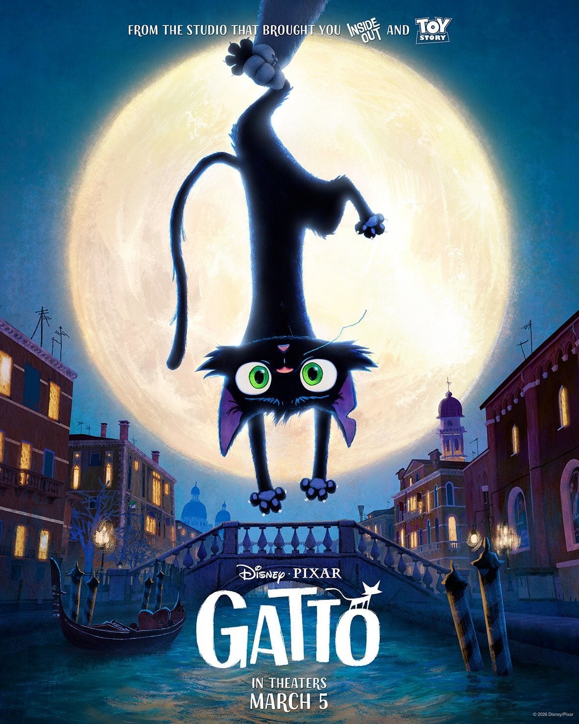 Poster-Gatto Gatto: Pixar revela aventura em Veneza com Mark Ruffalo e Laurence Fishburne