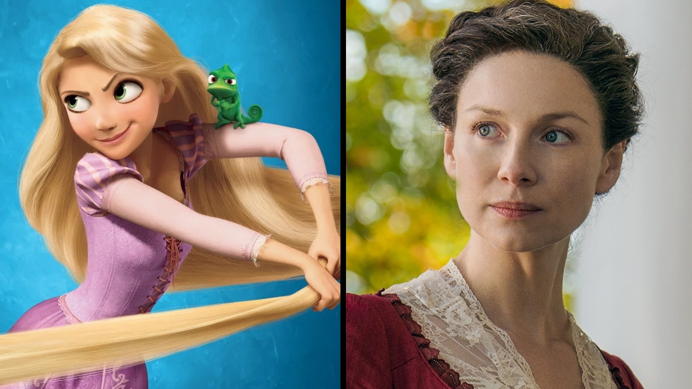 Caitriona-Balfe-Enrolados Caitríona Balfe é vista no set de Enrolados como a mãe de Rapunzel
