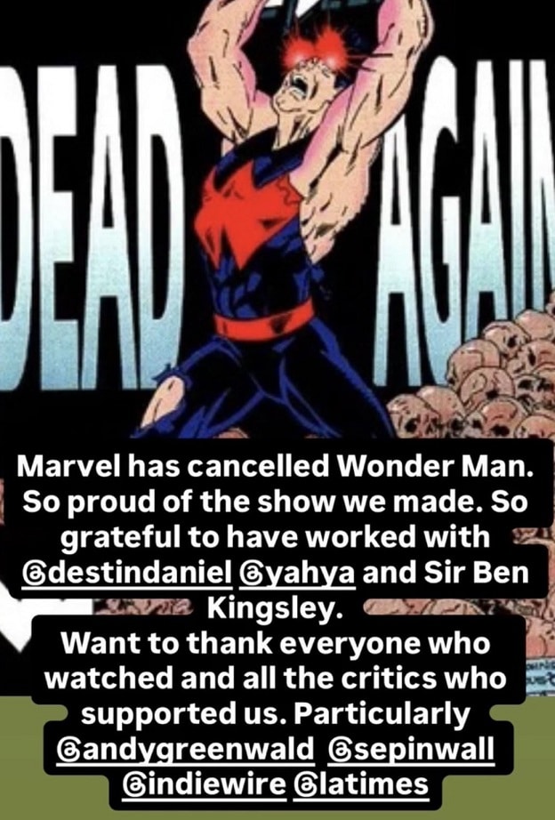 Marvel volta atrás e cancela Magnum após renovar a série para a 2ª temporada Instagram-Andrew-Guest-sobre-cancelamento-da-serie-Magnum Marvel volta atrás e cancela Magnum após renovar a série para a 2ª temporada