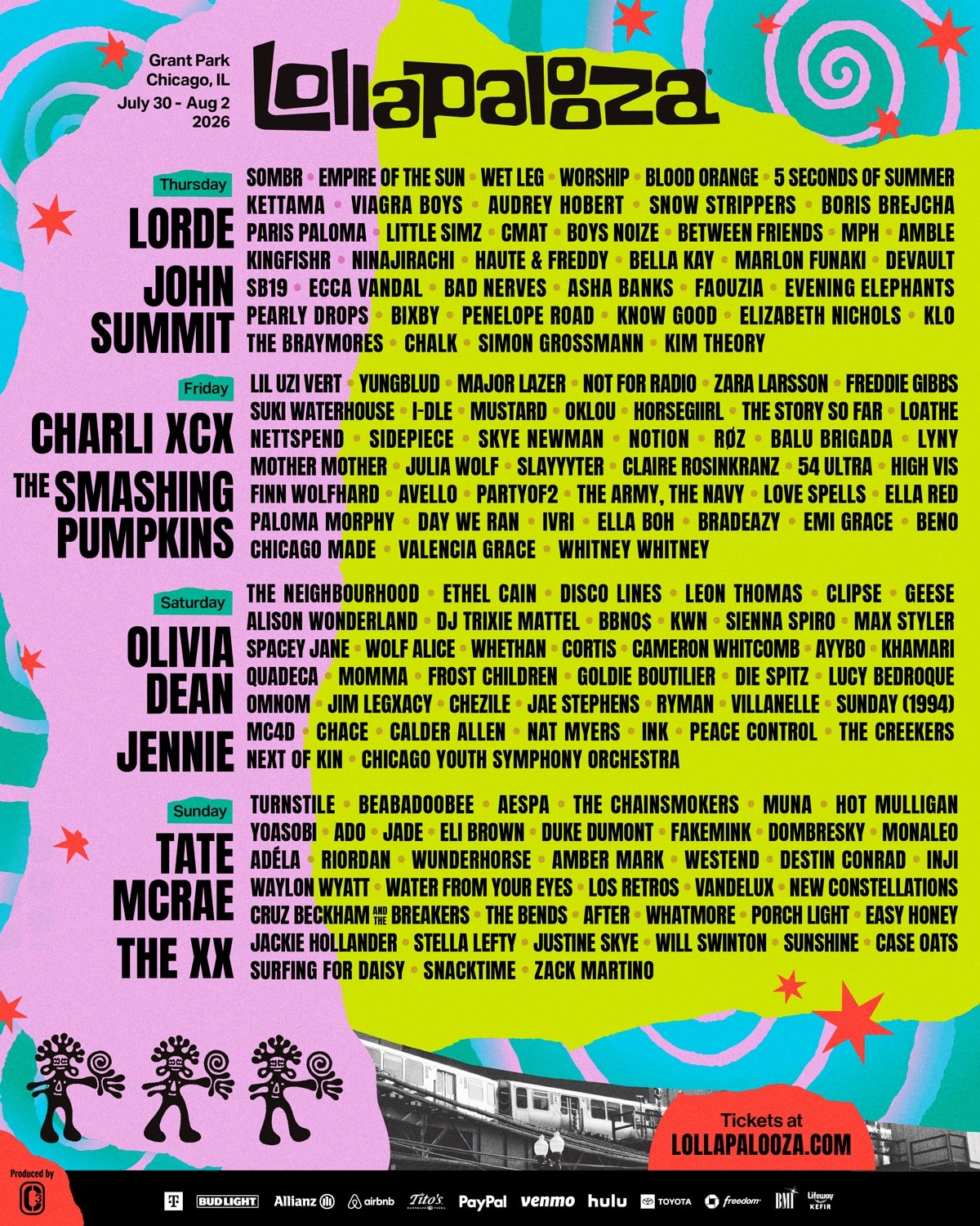 Lollapalooza-line-up O Diabo Veste Prada 2, Lollapalooza e Fúria  movimentam a semana no Disney+ (27/07 a 02/08)
