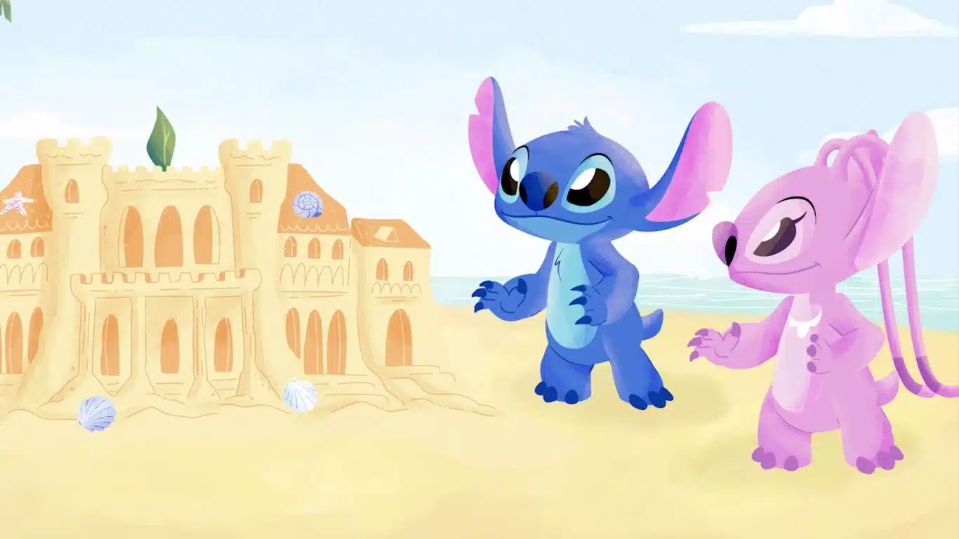 Stitch-e-Angel Stitch e Angel aparecem juntos nas filmagens de Lilo & Stitch 2 no Havaí